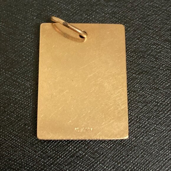 RESERVED Finely detailed Fortuna pendant in 10K solid gold - Picture 4 of 5